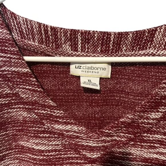 Liz Claiborne Weekend Pullover Shirt-Size XL-3/4 Length Sleeves-V-neck-2 Pockets - Picture 7 of 7
